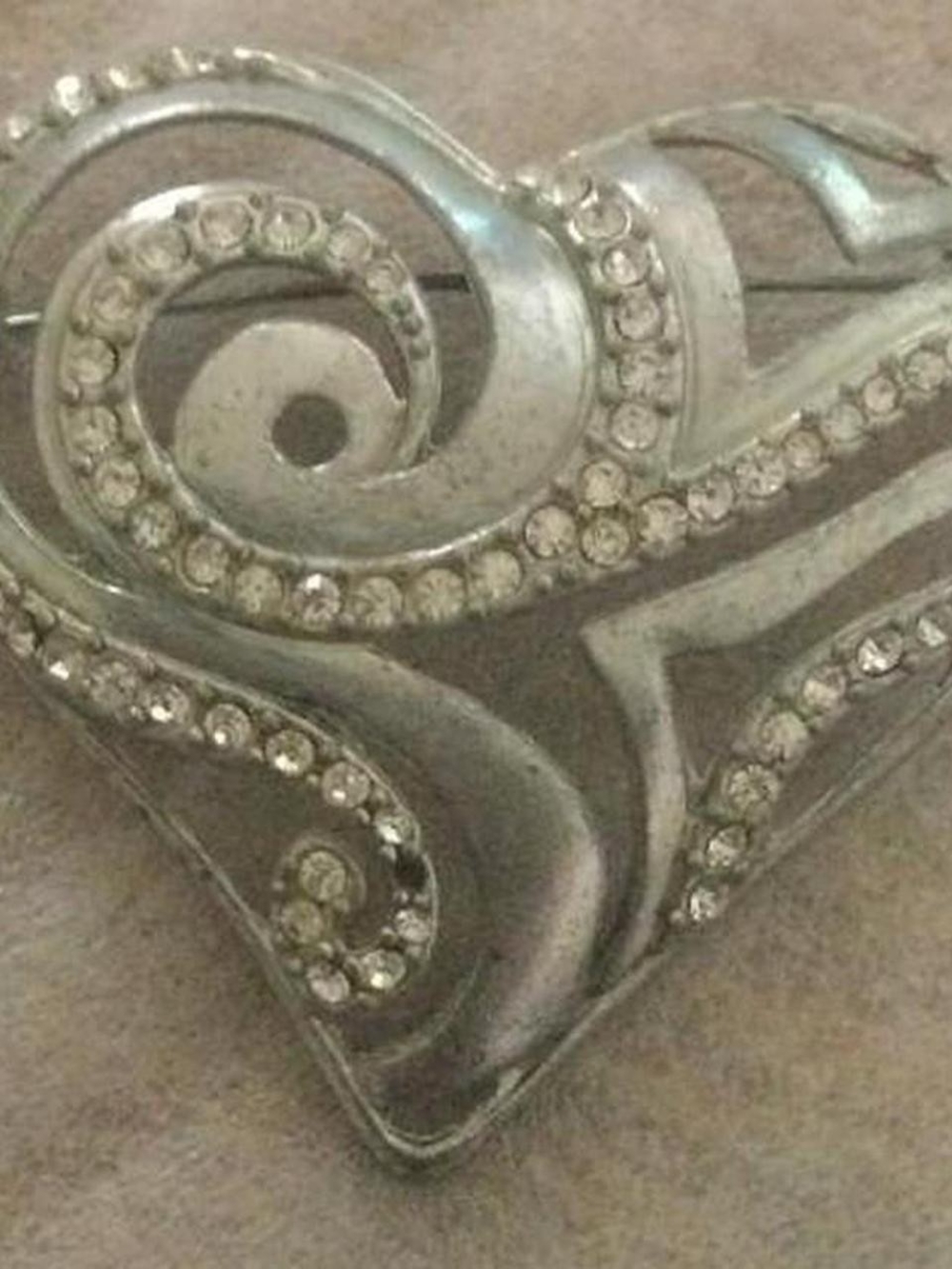 Rhinestone Heart Pin